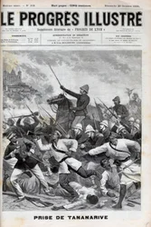 Taking Antananarivo - French military invaded Antananarivo 1895 - capture of Tananarive by the French expeditionary force on 30 September 1895 - engraving in “Le Progres illustrious” de 1895