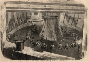 Telegraphy: the winding of the transatlantic cable on board the ship H.M.S. 