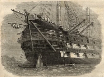 Telegraphy: View of the Stern of the Ship H.M.S. 
