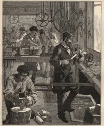 The Art of Tour: Turner Workshop on Wood. Engraving from 1885 in 