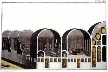 The Baths of Caracalla in Rome. Engraving from the beginning of the 19th century
