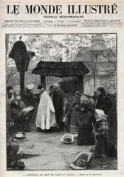 The Benediction of Easter Eggs in Galicia - Engraving in 