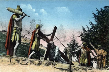 The Calvary of Lourdes (Way of the Cross): III Station - Jesus Falls Under the Weight of His Cross