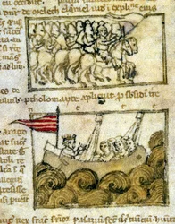 The Crusaders traveling to the Holy Land. From 