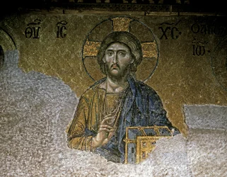 The Deesis. Detail of Christ, Mid 12th Century (mosaic)