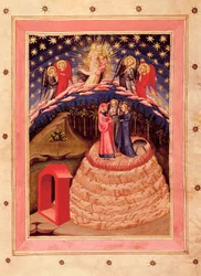 The Divine Comedy of Dante Alighieri: representation of Glory, from a 14th century manuscript (miniature)