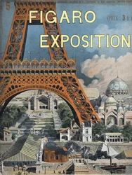 The Eiffel Tower at the 1889 World Exhibition in Paris. Cover of the Figaro supplement of August 15