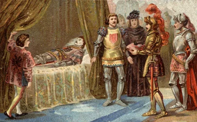 The English governor of Chateauneuf de Randon surrendered and came to lay the keys to the square on the deathbed of Bertrand du Guesclin, on 13 July 1380.