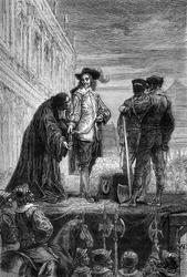 The Execution of King Charles I - Execution of King Charles I Stuart of England (1600-1649) at Whitehall - The king gives his necklace to the bishop, saying “Remember me” - engraving in “The History of England, from the Most Remote Times” by