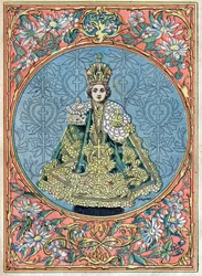 The Infant Jesus of Prague - Child Jesus of Prague - illustration of the end of the 19th century