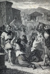 The Intervention of the Sabine Women. Engraving 1884