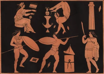 The Pyrrhichios Dance (Pyrrhic Dance) - Engraving from 