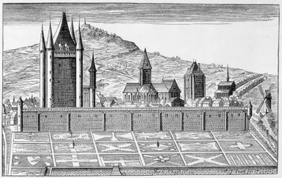 The Tower of the Temple, from a print of the topography of Paris - engraving