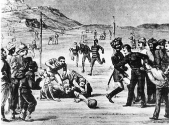 The army of India playing football
