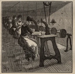 The art of lapidary: facetting and polishing diamond. Engraving from 1885 in 