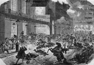 The attack by the Italian revolutionary Felice Orsini (1819-1858) against Napoleon III in Paris.