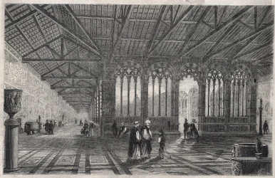 The cemetery of Camposanto Piazza dei Miracoli (Square of Miracles) in Pisa, Italy. Engraving in 