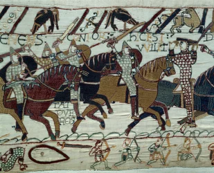 The Conquest of England by the Army of the Duke of Normandy William the Conqueror: Duke Guillaume is Recognized by His Soldiers by Lifting His Helmet During the Battle of Hastings (Detail)