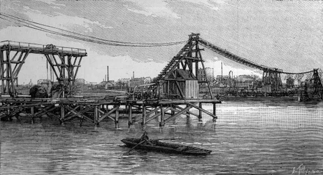 The construction of the Mirabeau bridge in Paris (1893)
