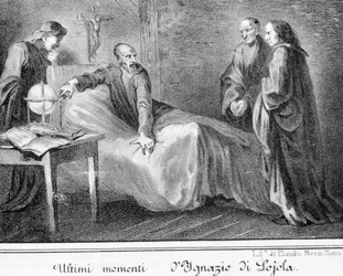 The death of Saint Ignatius of Loyola (1491 - 1556), founder of the Society of Jesus