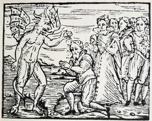 The Devil Baptizing Men and Women in Prayer