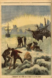 The discovery of the remains of the Ripple (Norwegian ship), caught in the ice at the North Pole