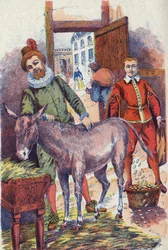 The donkey with gold écus. Illustration for 