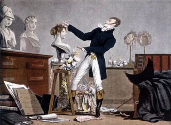 The hairdresser - lithography, early 19th century