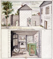The house of Rabelais in Chinon - watercolour