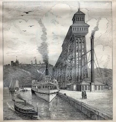 The lifts of Weehawken in the United States - Engraving in 