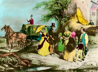 The Lord and His Farmer. The Master of the Estate Visits the Peasants