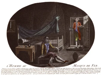 The man in the Iron Mask in prison - anonymous engraving