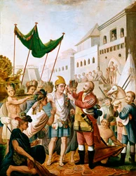 The Meeting Between Hernan Cortes and Montezuma in November 1519