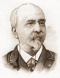 Members of the Academy Francaise in 1895: portrait of Victor Cherbuliez (1829-1899), novelist, playwright, essayist, French literary critic.