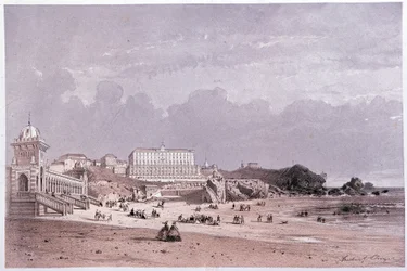 The New Baths of the Côte des Fools and the Casino in Biarritz, 19th Century