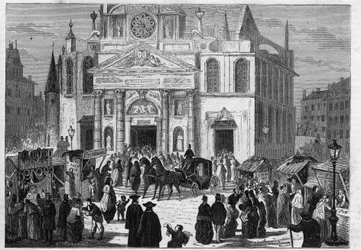 The novena of Sainte Genevieve at the church of Saint Etienne du Mont (Saint-Etienne-du-Mont) in Paris
