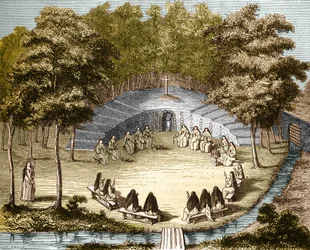 The nuns of Port-Royal-des-Champs making the lecture in solitude
