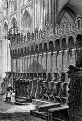 The stalls of the cathedral of Bayeux - engraving