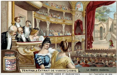 The Theater in the 19th Century - Liebig Advertising Sticker