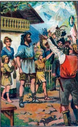 The tribute of confederates to William Tell.