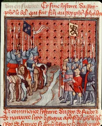 The Weapons of Philip IV the Fair (1268-1314) on the Bank of a River Meet an Enemy Miniature Army from 