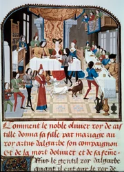 The wedding banquet of the daughter of Olivier de Castile with Artus d