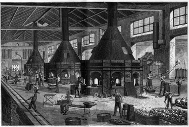 The whole glassware of MM Appert brothers, showing the work of the new process of blowing glass by air compresses