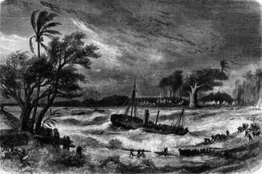 Tide wave in Rufisque (Senegal) in the 18th century