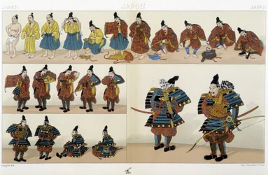 Traditional Japanese Samurai Clothing - in ‘The Historical Costume’ by Racinet