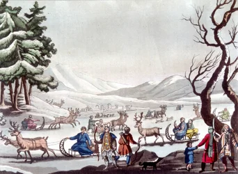 Tunguses, Siberia. Drawing by Cartelli. Bibliotheque des Arts Décoratifs de Paris. 