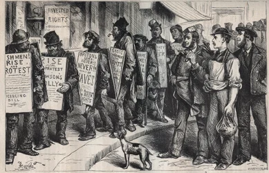 USA: protest on behalf of the League against drinking abuse 1875