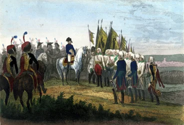 Ulm surrender. 20/10/1805. The Austrian army defeated the troops of Napoleon. Engraving of the 19th century.