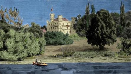 View of Berg Castle and Lake Starnberg