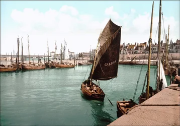 View of Calais, the Port. Photochrome c. 1890